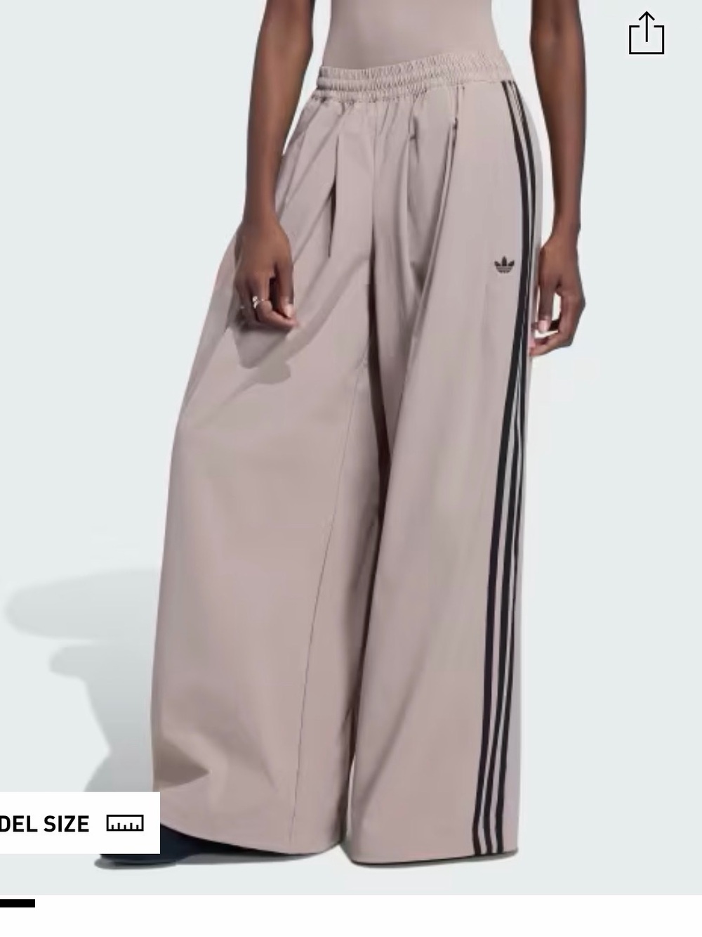 adidas Taupe Track Pants with Black Stripes - Picture 3 of 4